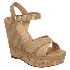 Camel wedge sandals